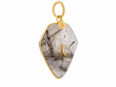 Min&ral Joaillerie Médaille Calypso quartz rutil