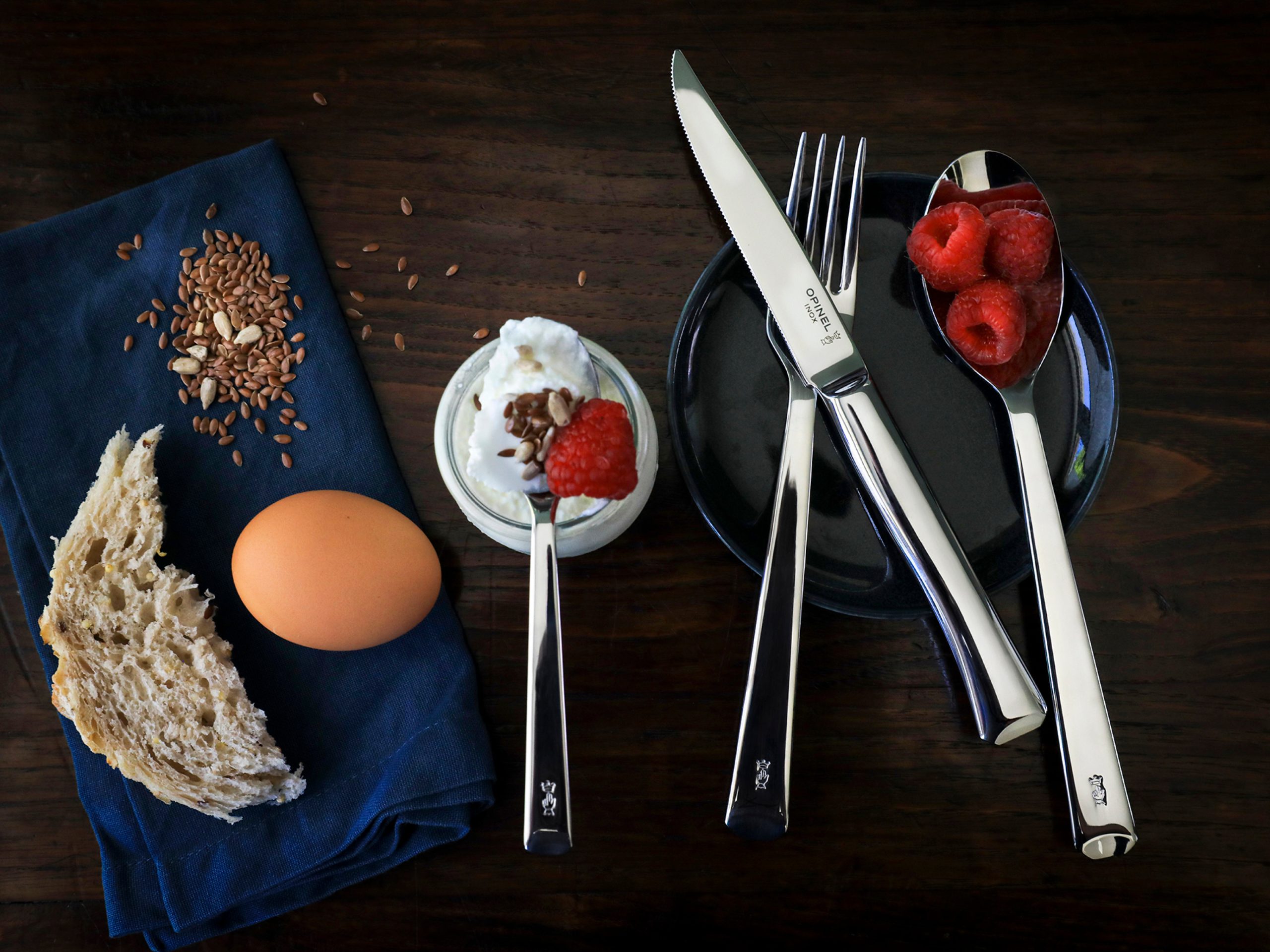 Opinel Cheese Knife & Fork Set